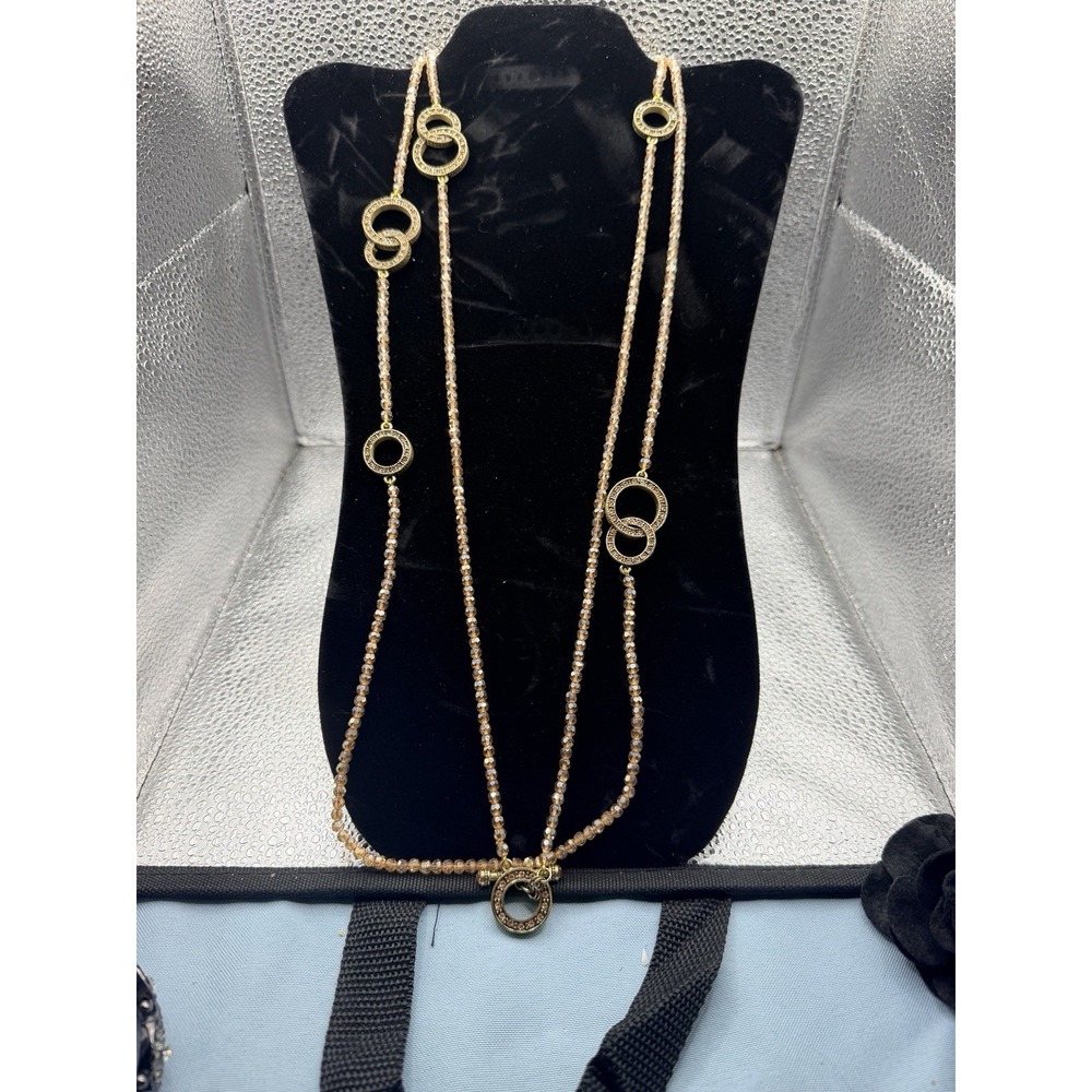 Heidi Daus The Long and Short of It Beaded Crystal Toggle Deco Necklace